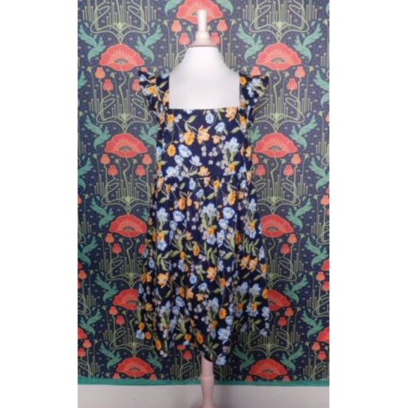 Draper James Maddie Babydoll Navy Blue Spring Bloom Mini Dress 3X - Picture 4 of 9